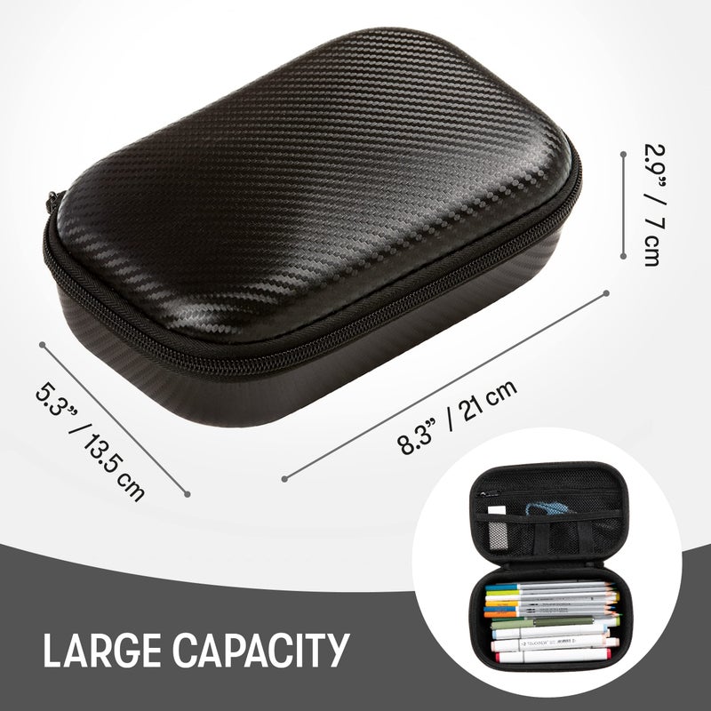ZIPIT Black Carbon Pencil Case, EVA Pencil Box, Durable Storage Organizer, School Supplies and Cable Holder - Image 2